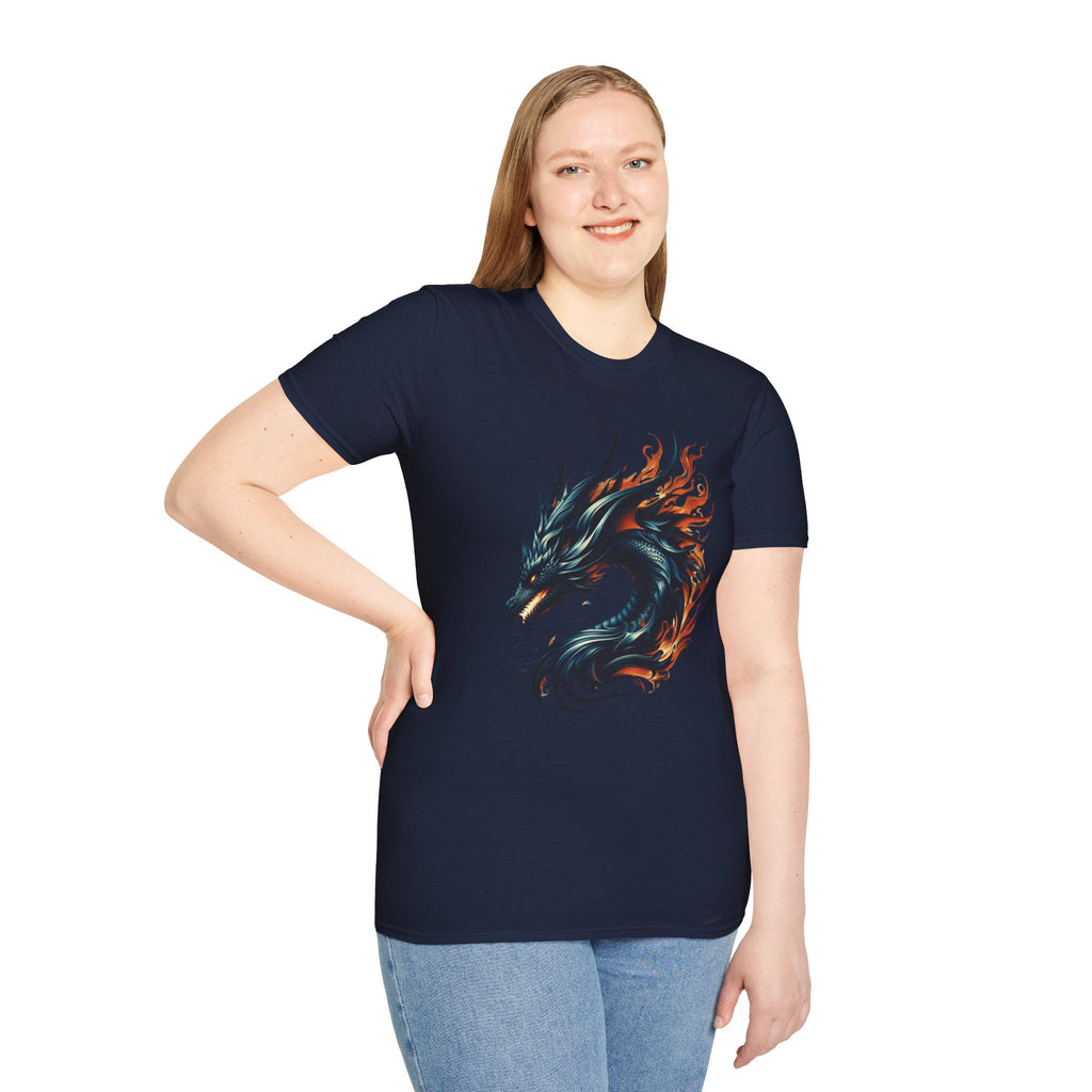 Dragon T-shirt Mens Graphic Tee Clothing Apparel Chinese Symbol Unisex Softstyle