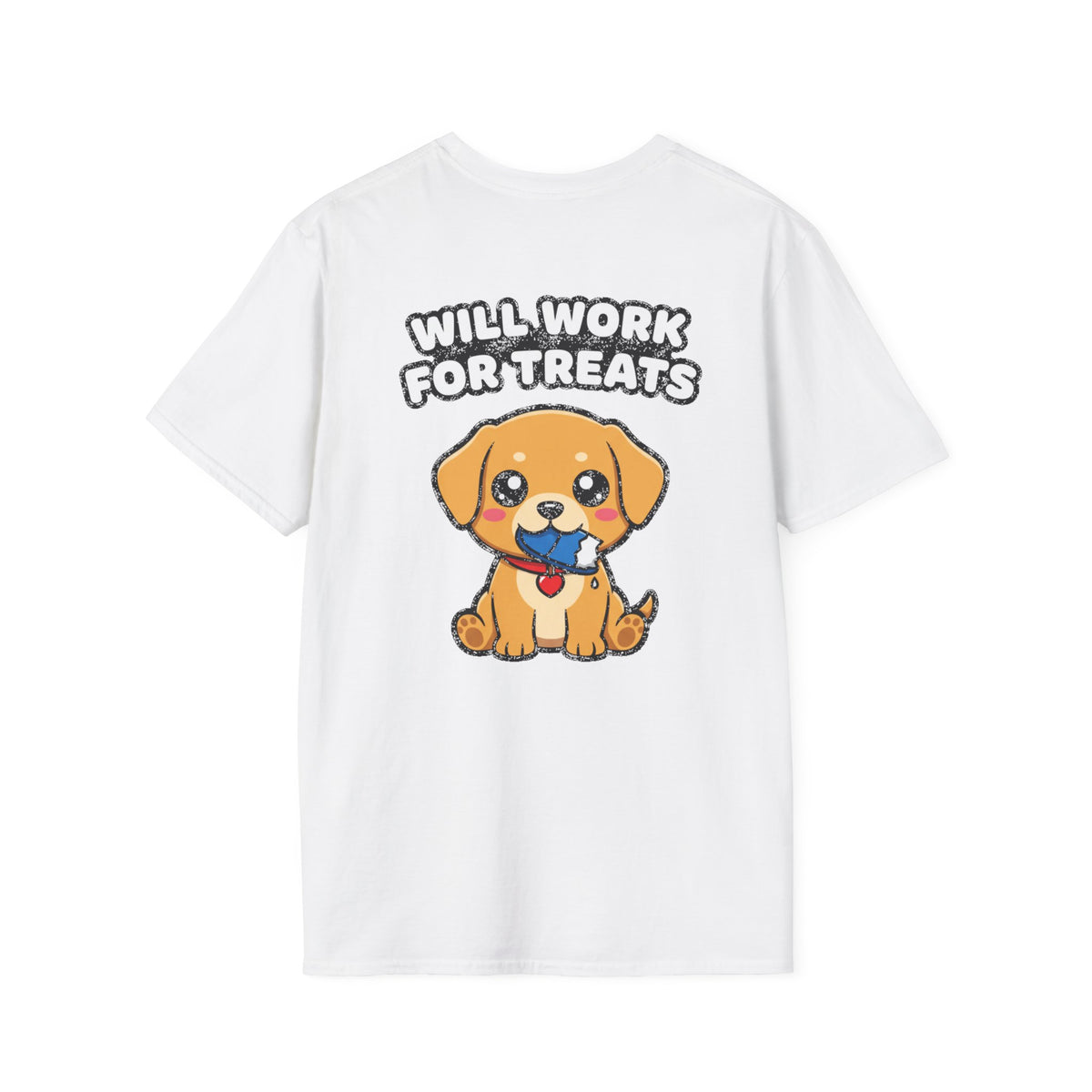 Cute Labrador Shirt Will Work For Treats Funny Dog Lover Unisex Softstyle Tee Gift