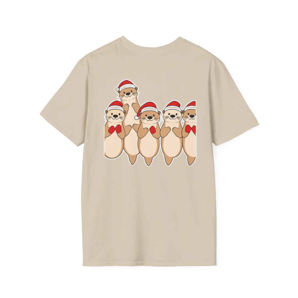 Christmas Otters Family T-Shirt | Cute Cartoon Holiday Design Unique Shirt Gift