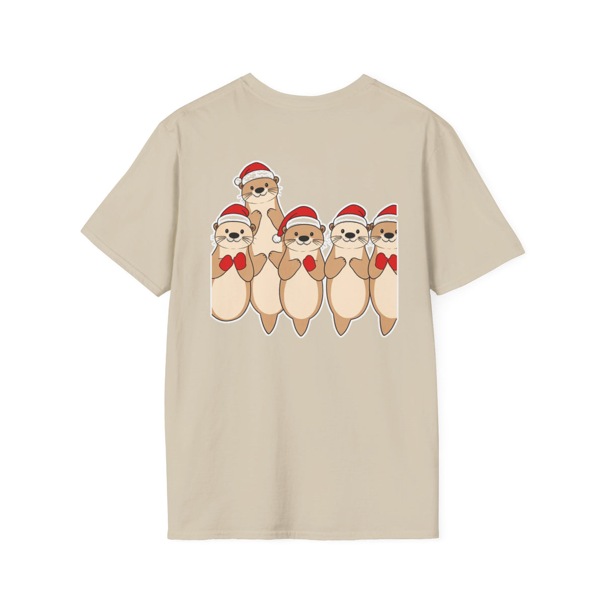 Christmas Otters Family T-Shirt | Cute Cartoon Holiday Design Unique Shirt Gift