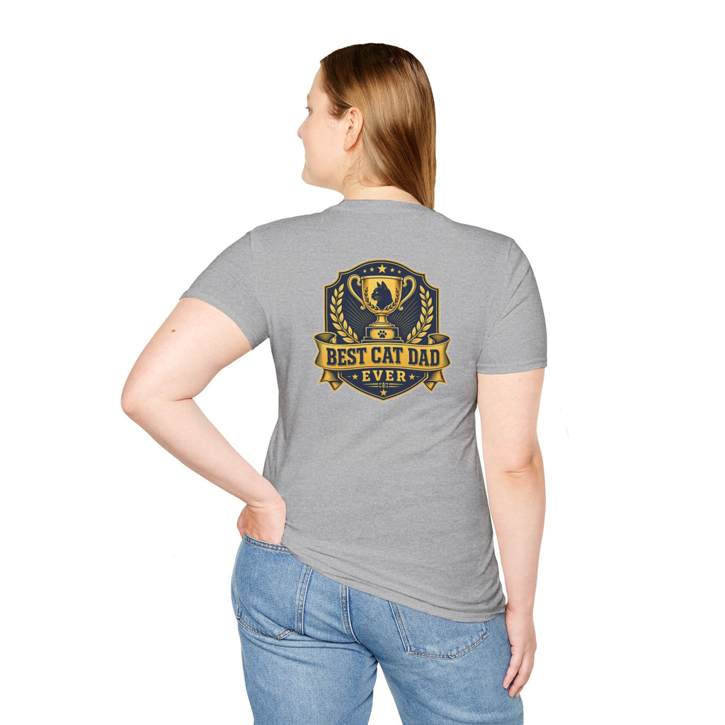 Best Cat Dad Ever Shirt Vintage Trophy Badge Cat Lover Graphic Tee Dark Humor Tee Unique Gift Funny Tshirt