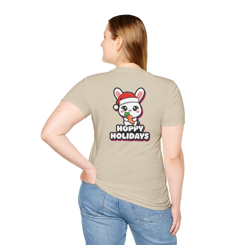 Cute Christmas Shirt Hoppy Holidays Funny Animal Unisex Softstyle Tee Christmas Gift