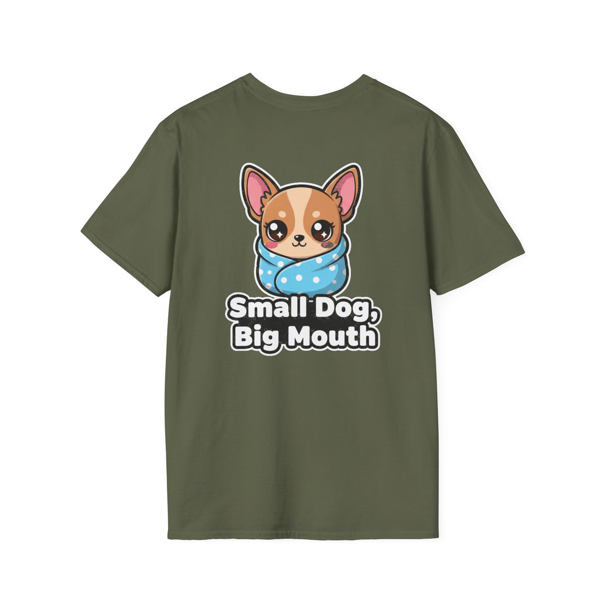 Cute Chihuahua Shirt Small Dog, Big Mouth Funny Dog Lover Unisex Softstyle Tee Gift
