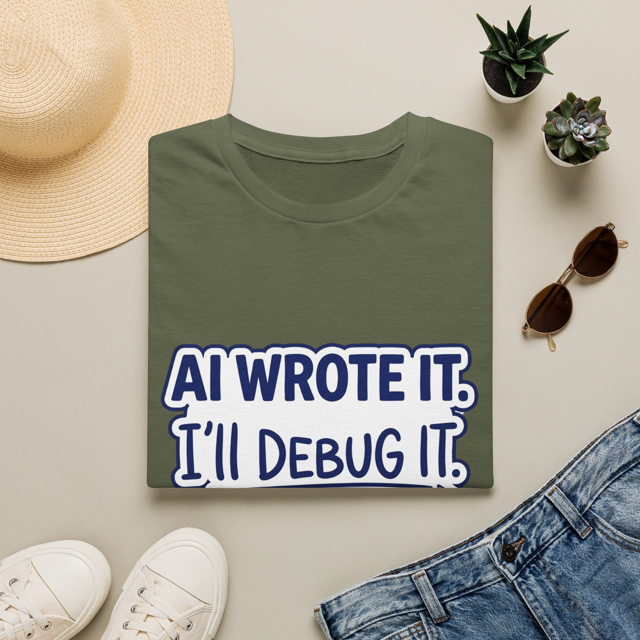 Funny Tshirt AI Wrote It I'll Debug It Shirt Funny Vibe Coding Programmer Tee Unisex Softstyle T-Shirt