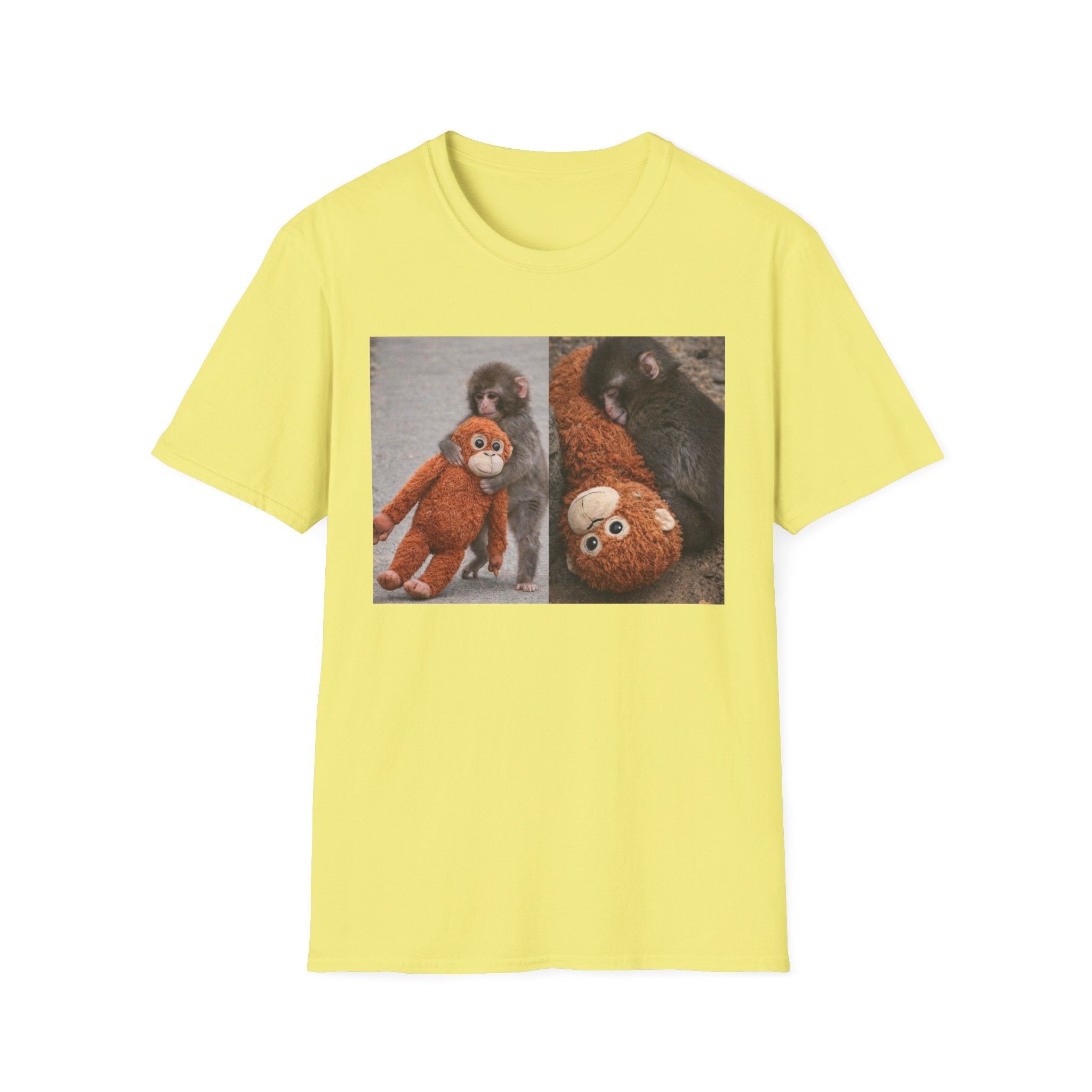 Funny Punch Monkey Viral Animal Tshirt Cute Trendy Unisex Softstyle T-Shirt Gift
