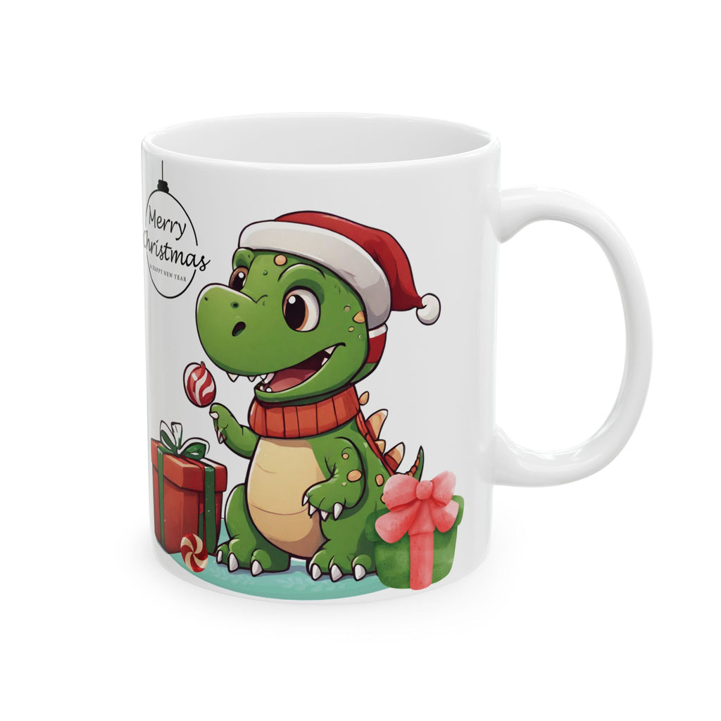 Christmas Mug Cute Dinosaur Mug Ceramic Mug Gift Kid Holiday Funny Mug Dino Cup