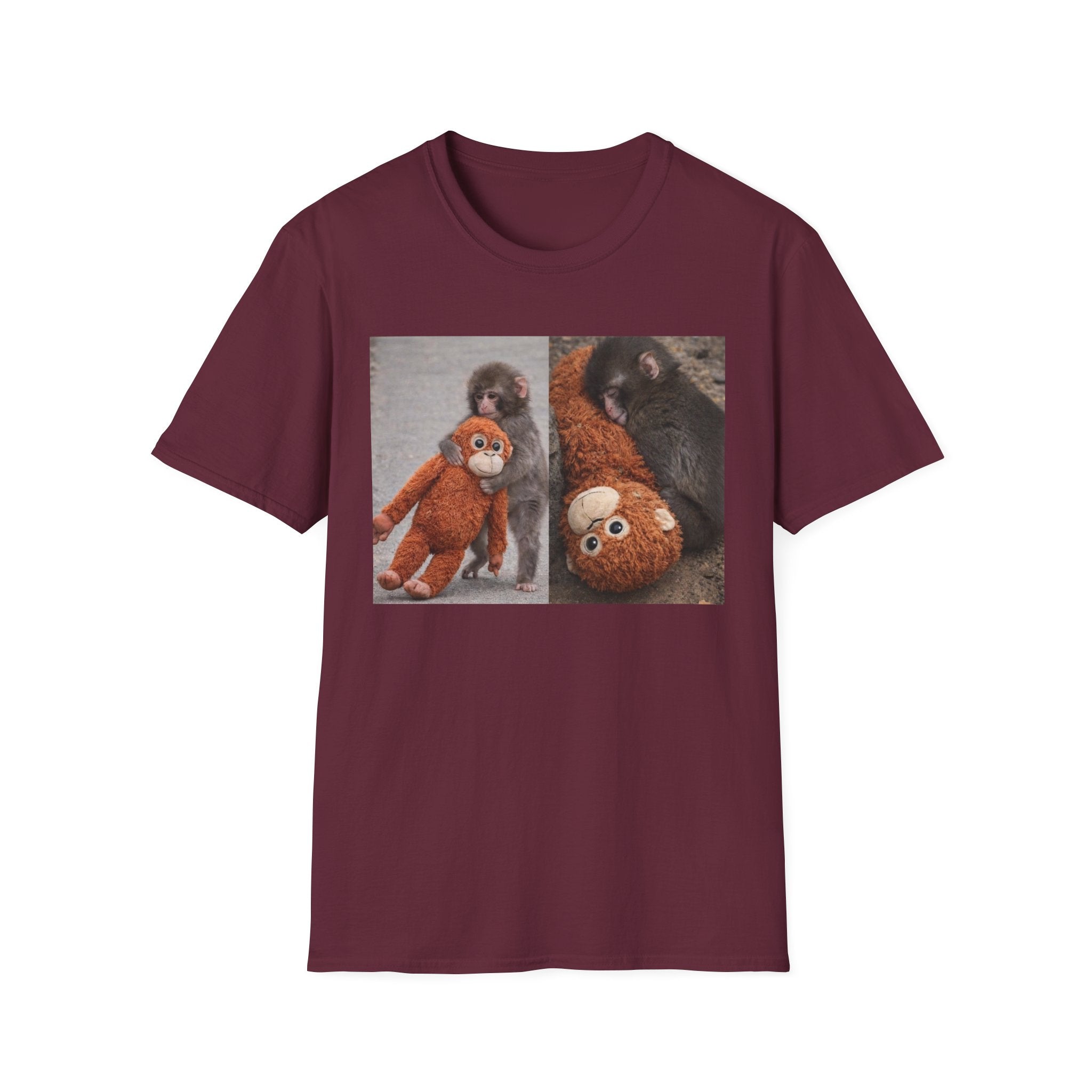 Funny Punch Monkey Viral Animal Tshirt Cute Trendy Unisex Softstyle T-Shirt Gift