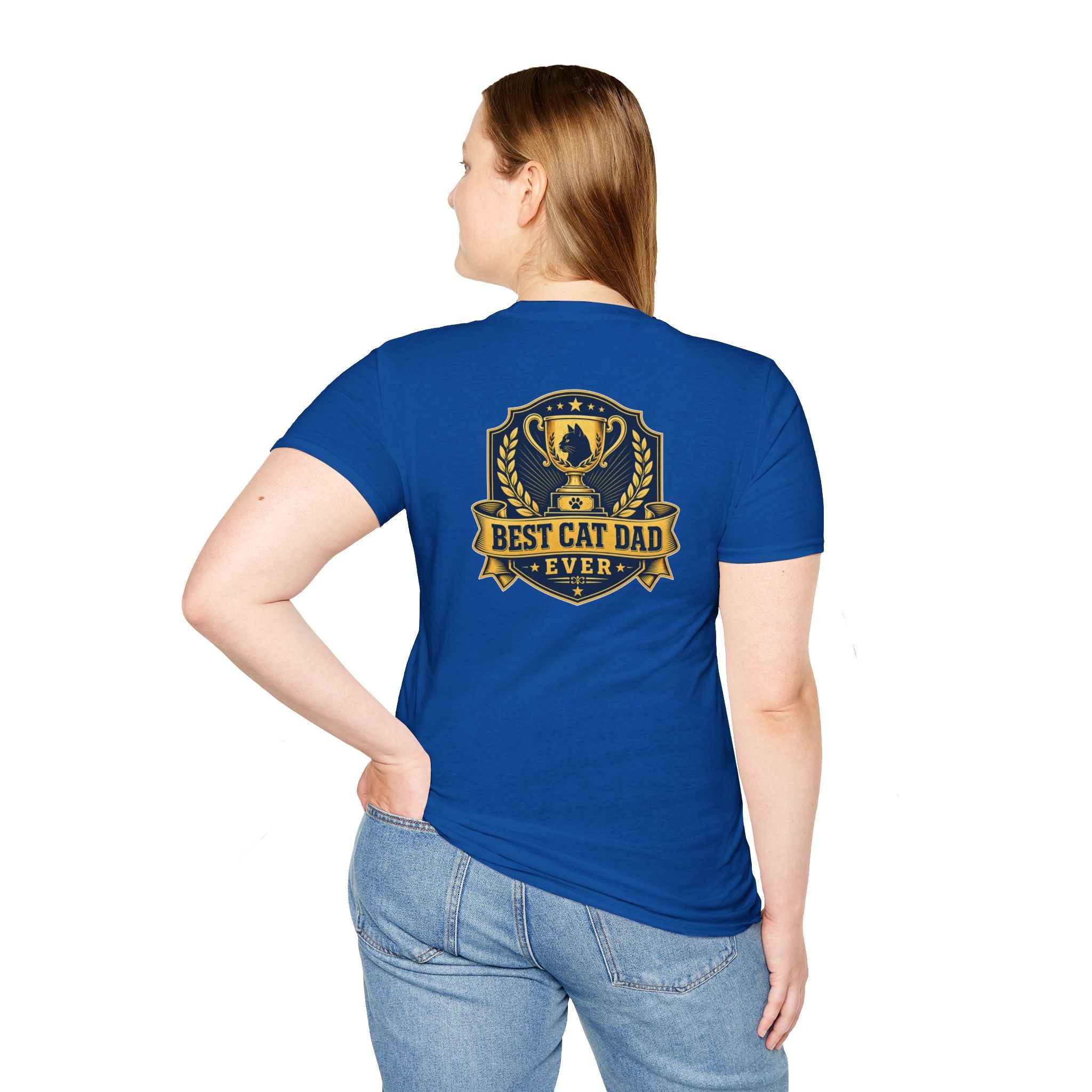 Best Cat Dad Ever Shirt Vintage Trophy Badge Cat Lover Graphic Tee Dark Humor Tee Unique Gift Funny Tshirt