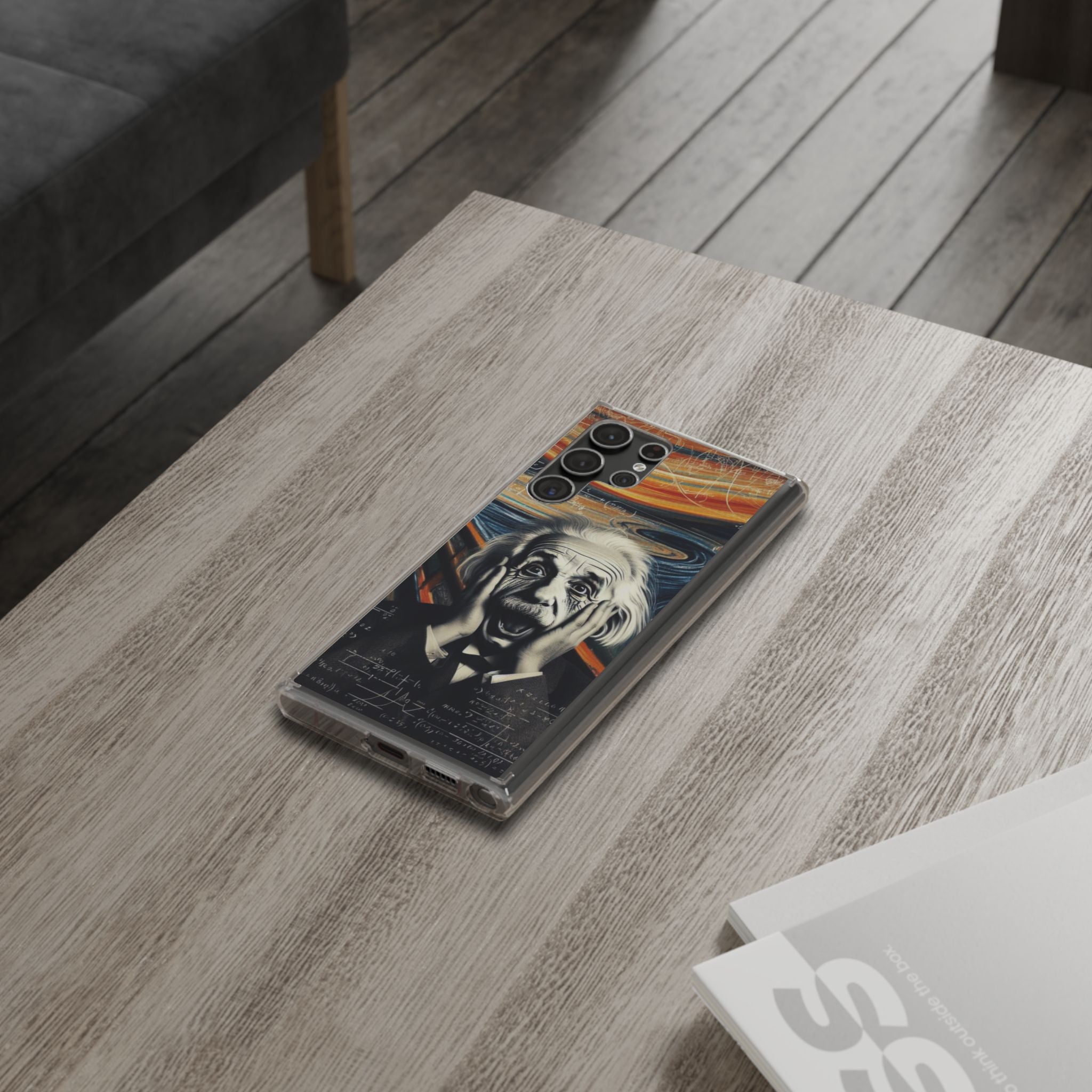Funny Einstein Clear Phone Cases Edvard Munch Scream Unique iPhone Samsung Cases
