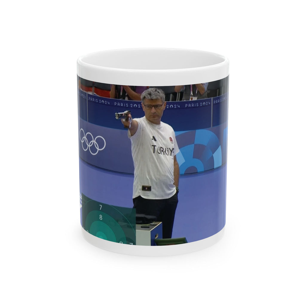 Epic Turkish Shooter Guy Yusuf Dikec Paris 2024 Coffee Tea Ceramic Mug Olympics