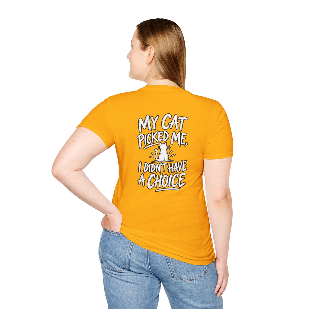 Cat Dad Shirt My Cat Picked Me Dark Humor Sarcastic Graphic Tee Unique Gift Funny Tshirt