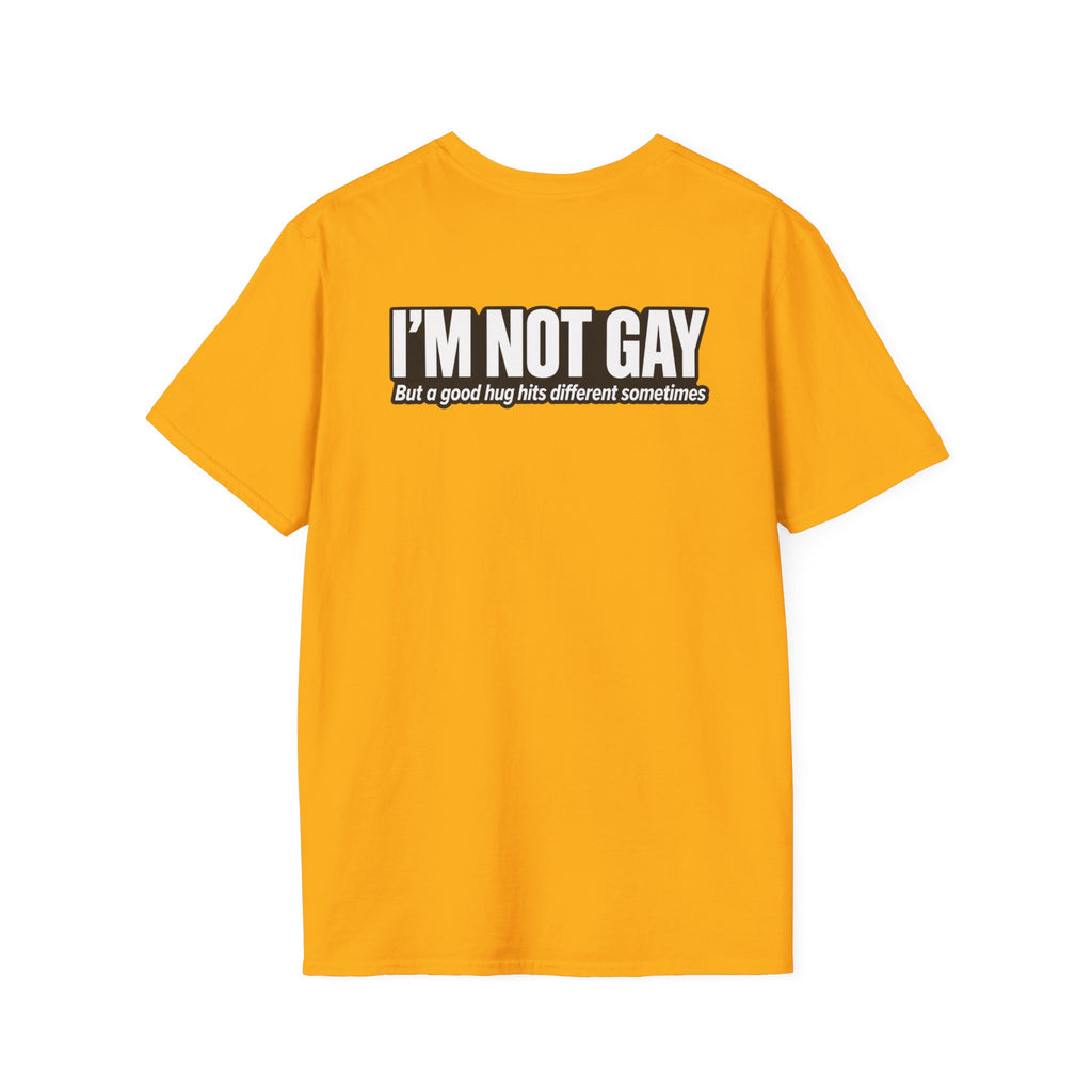 Dark Humor Funny Tshirt I'm not Gay but a Hug huts different Tee Unique Gift Unisex Softsyle Shirt