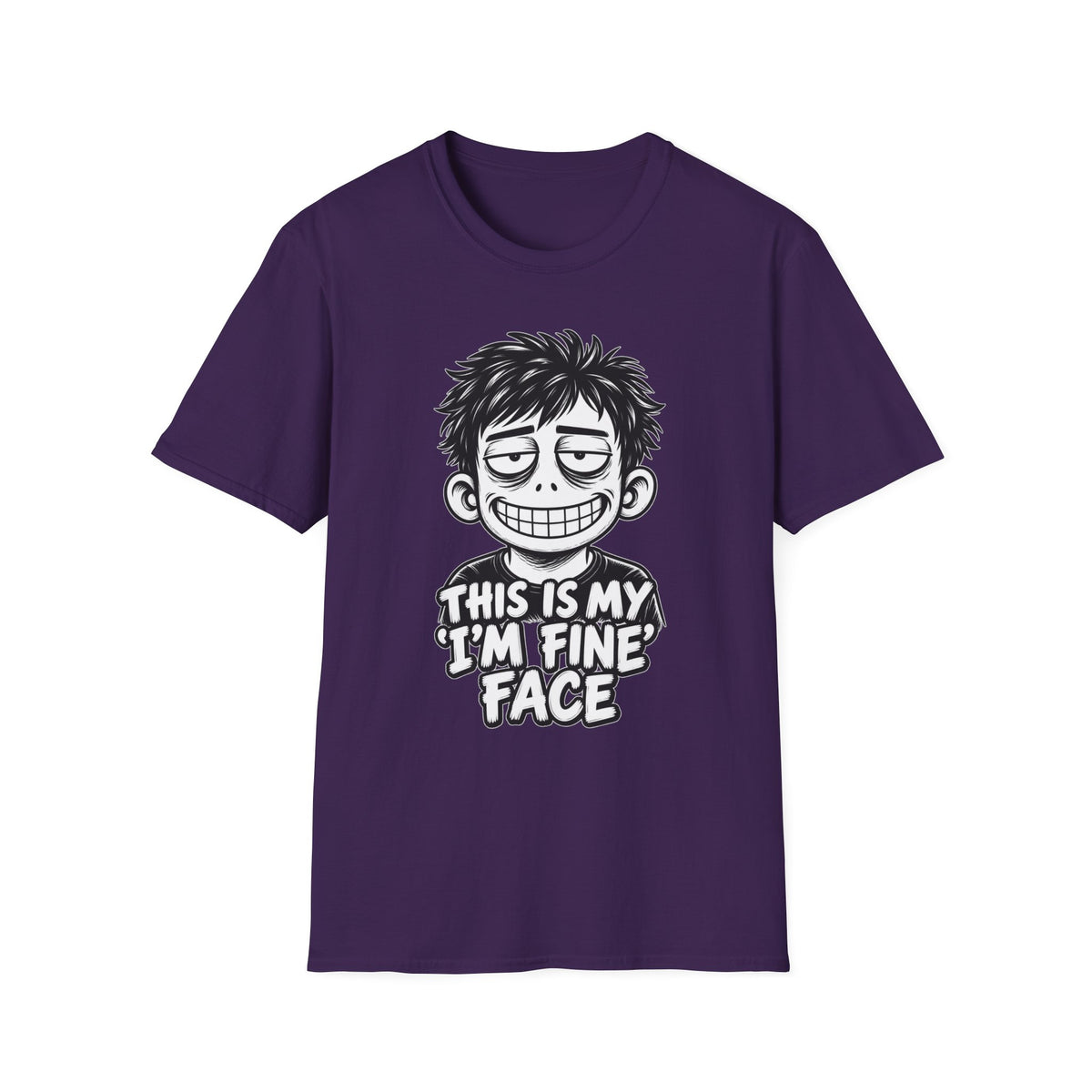 Funny Dark Humor Shirt This Is My I'm Fine Face Funny Office Tee Unique Gift