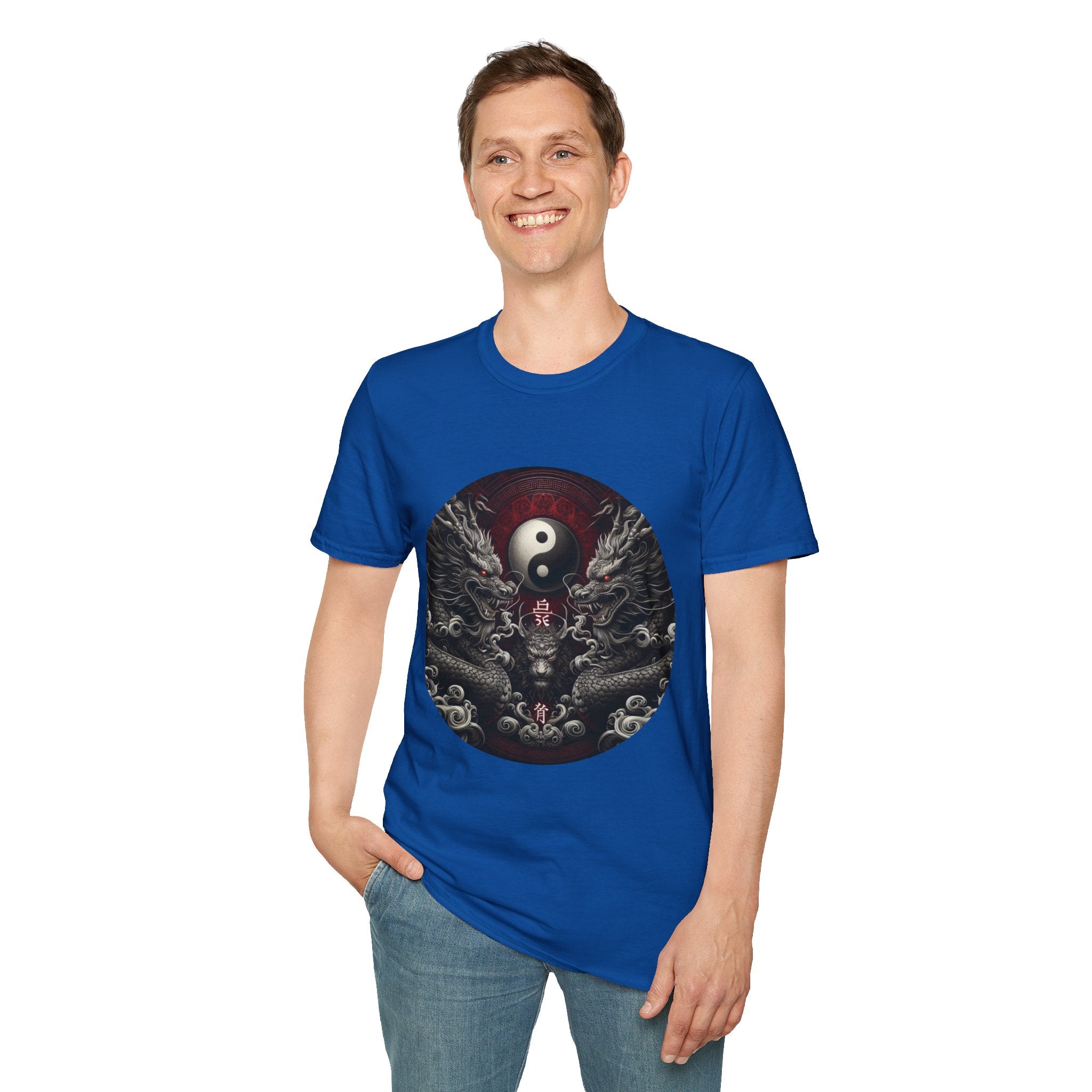 Dragon T-shirt Men Women Graphic Tee Clothing Apparel Symbol Ying Yang Best Gift