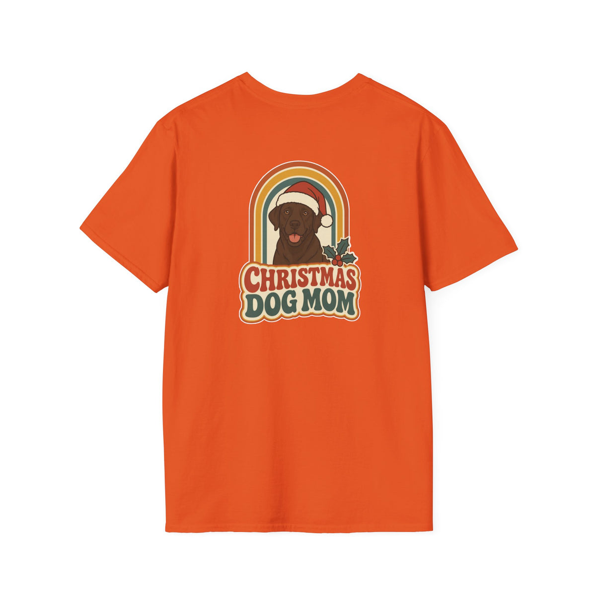 Retro Christmas Dog T-Shirt Christmas Dog Mom Vintage Dog Lover Shirt Unisex Softstyle Tee Christmas Gift