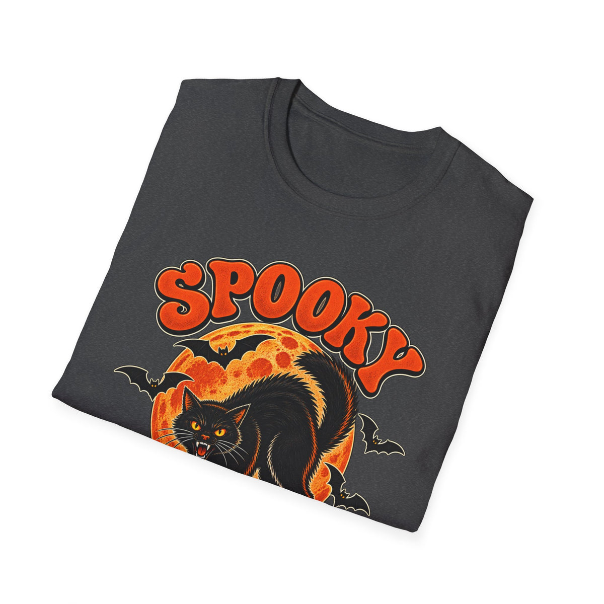 Retro Black Cat Halloween Shirt | Vintage Spooky Season Graphic Tee | Womens Halloween T-Shirt