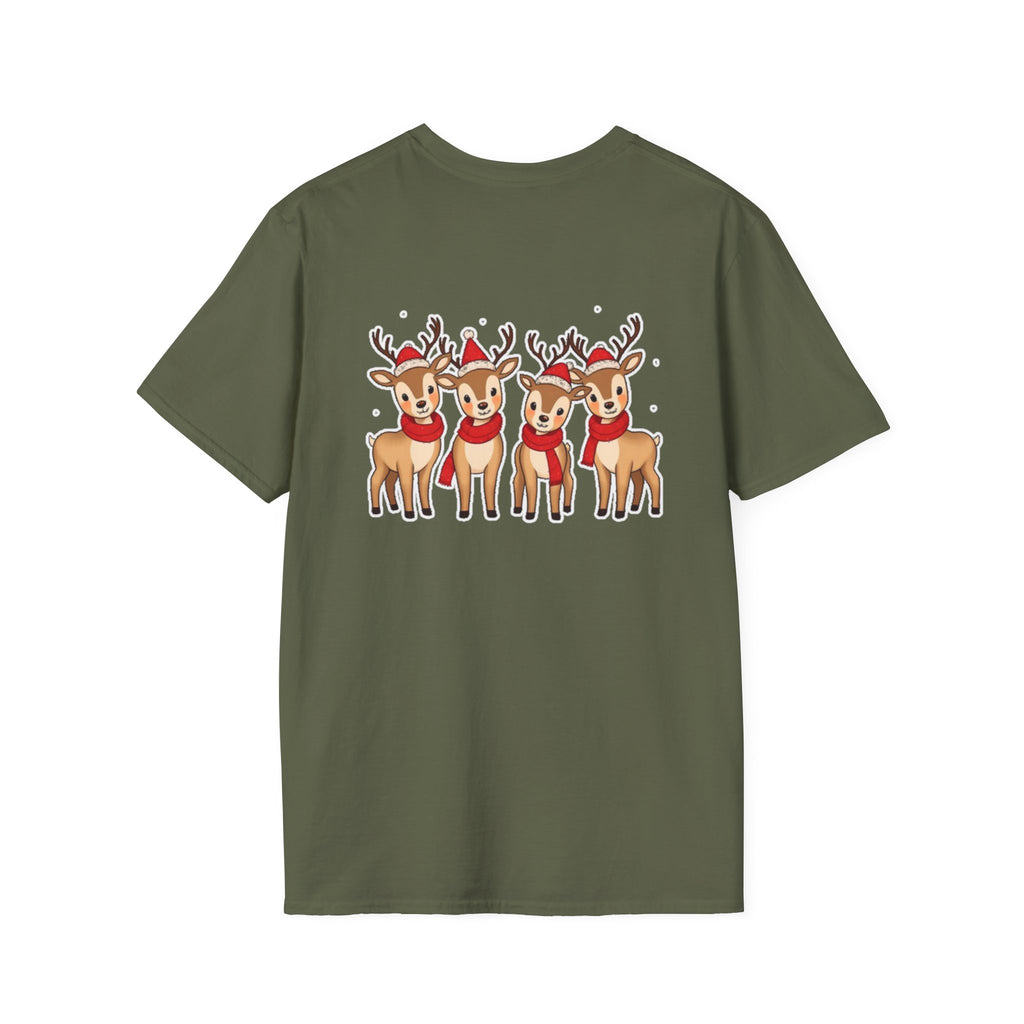 Christmas Reindeer Family T-Shirt | Cute Cartoon Holiday Design Unique Holiday Gift Shirt