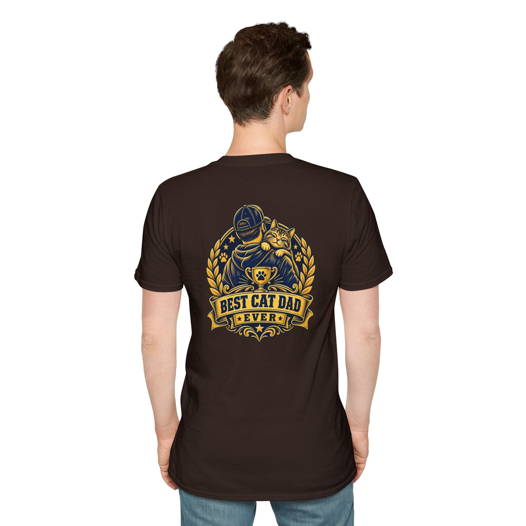 Best Cat Dad Ever Shirt Vintage Trophy Badge Cat Lover Graphic Tee Dark Humor Tee Unique Gift Funny Tshirt