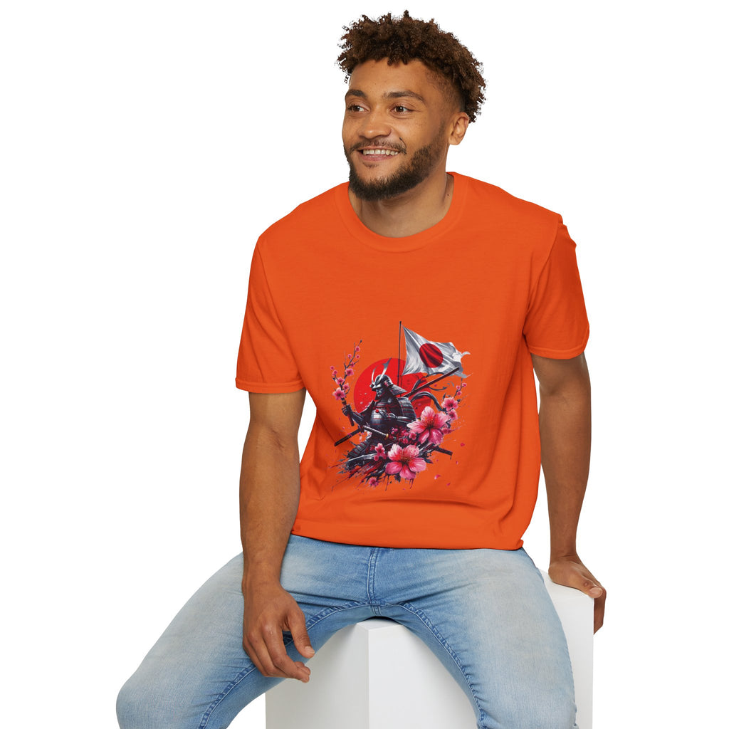 Japan Unisex Softstyle T-Shirt Japanese Art Sakura Samurai Cotton Gift Unique