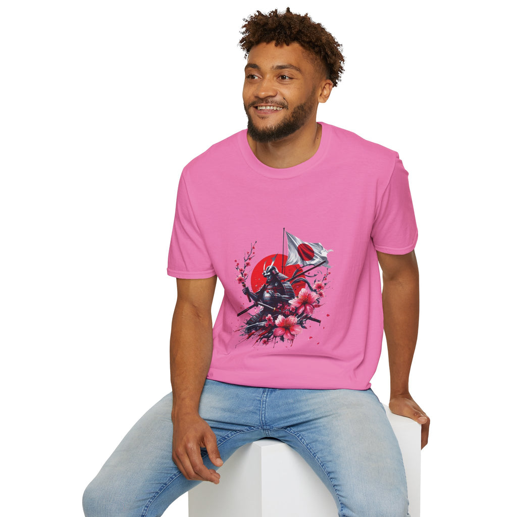 Japan Unisex Softstyle T-Shirt Japanese Art Sakura Samurai Cotton Gift Unique
