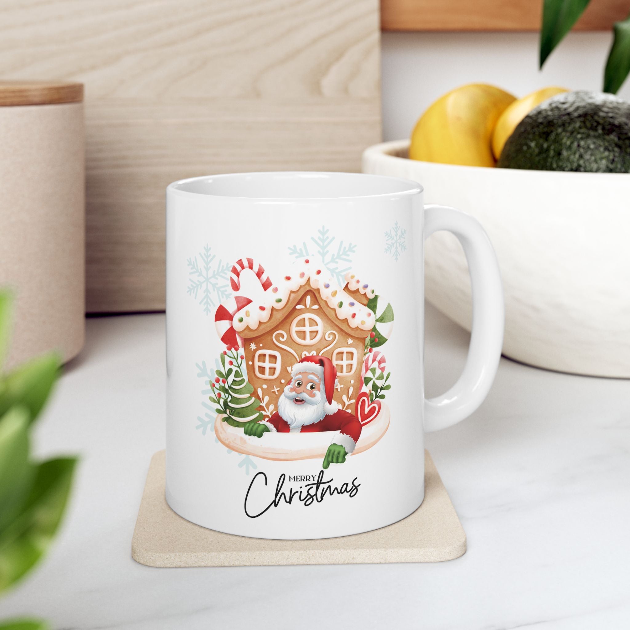 Funny Santa Claus Merry Christmas Mug Unique Cute Ceramic Coffee Cup Gift Kids 11oz