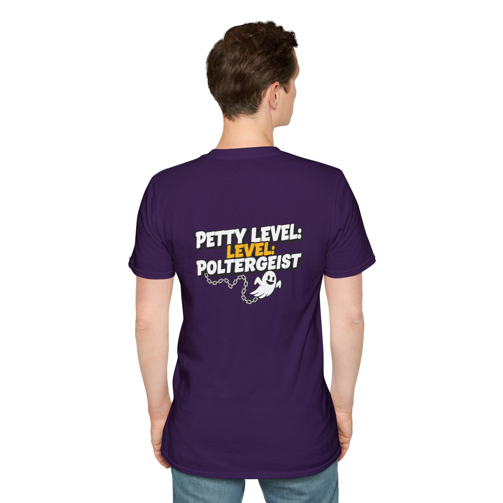 Dark Humor Halloween Shirt Petty Level Poltergeist Funny Ghost Sarcastic Unisex Softstyle Tee Adult Halloween Gift