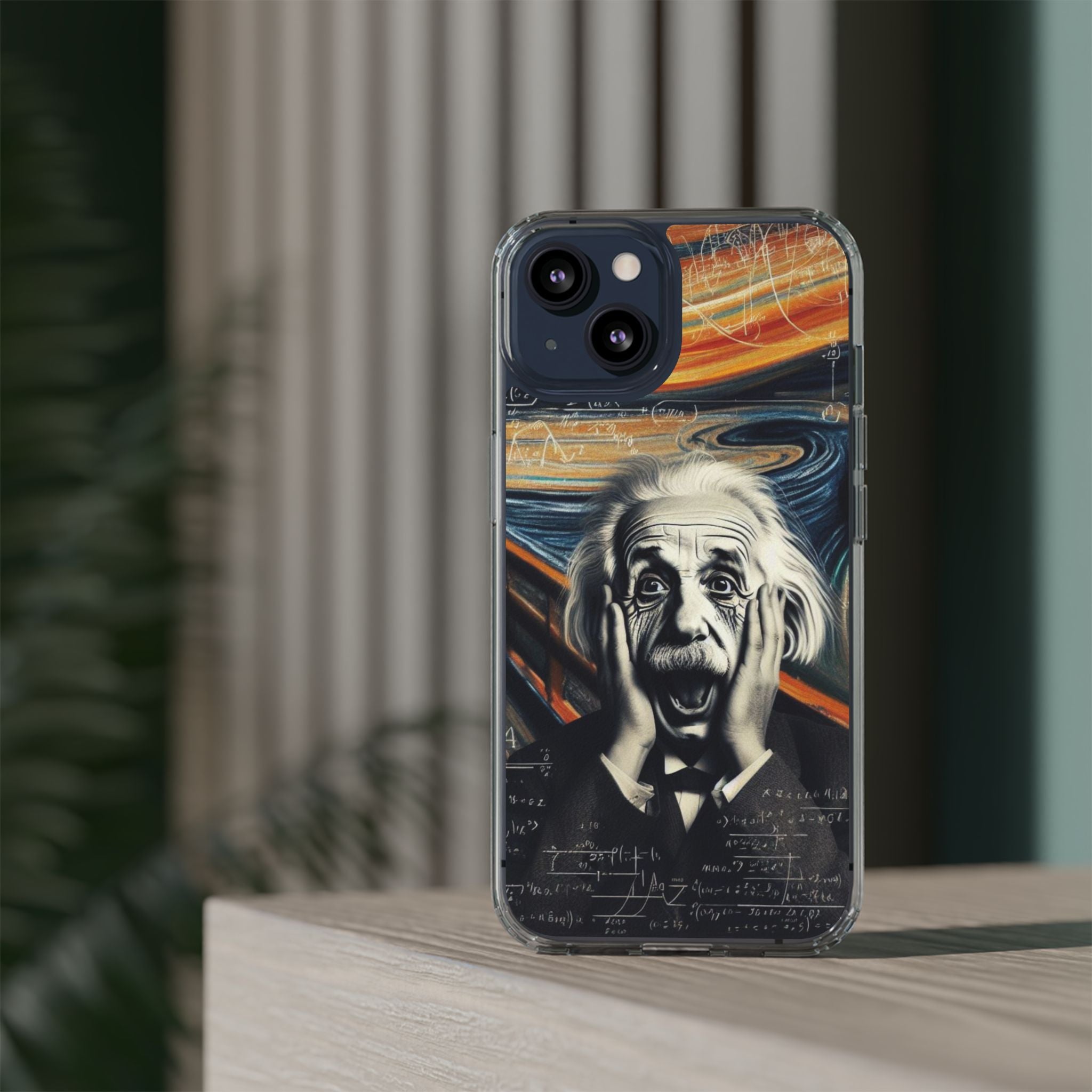 Funny Einstein Clear Phone Cases Edvard Munch Scream Unique iPhone Samsung Cases