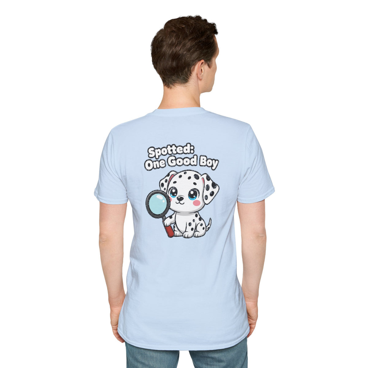 Cute Dalmatian Shirt Spotted: One Good Boy Funny Dog Lover Unisex Softstyle Tee Gift