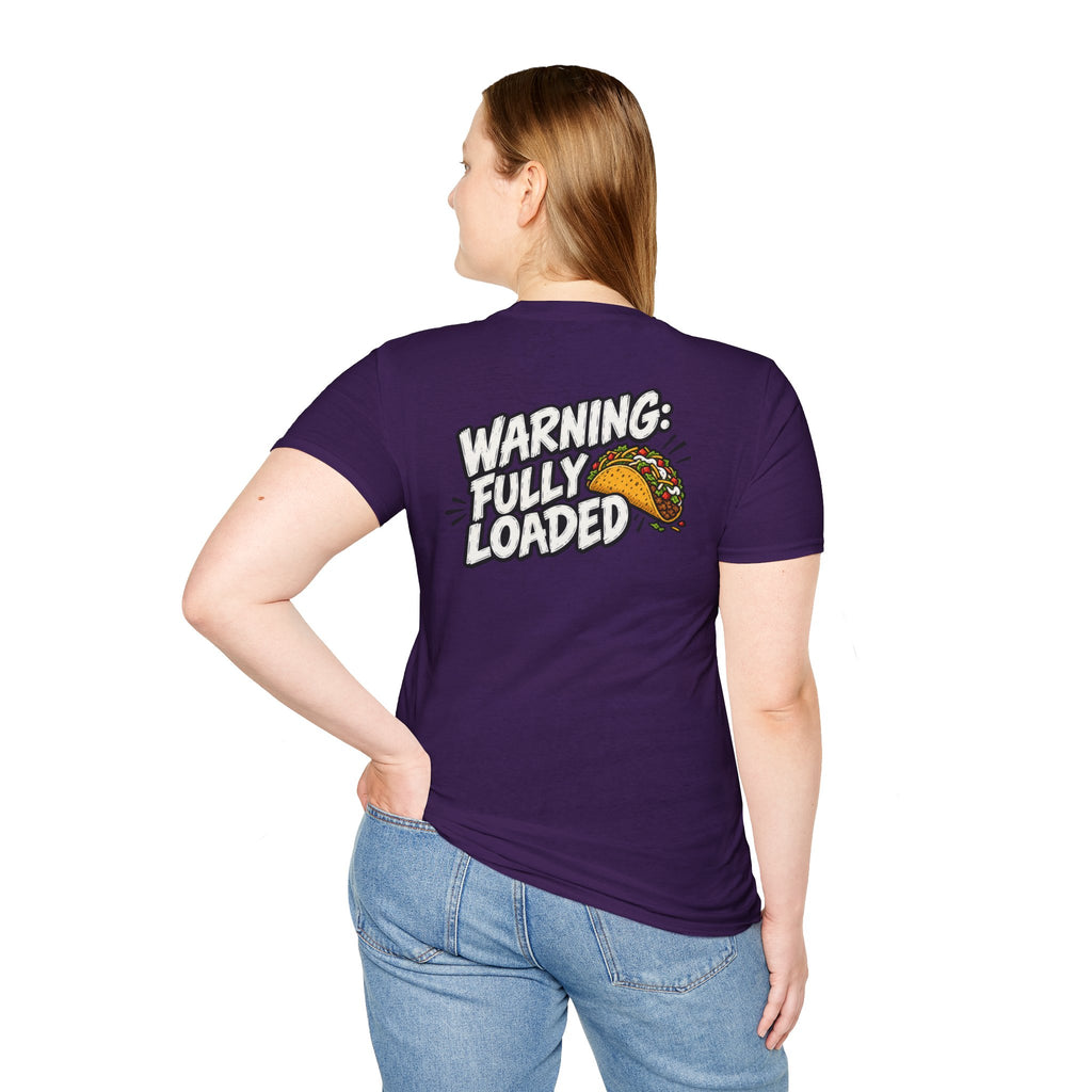 D0ark Humor Funny Taco Shirt Warning Fully Loaded Novelty Food Lover Graphic Tshirt Tee Unique Gift