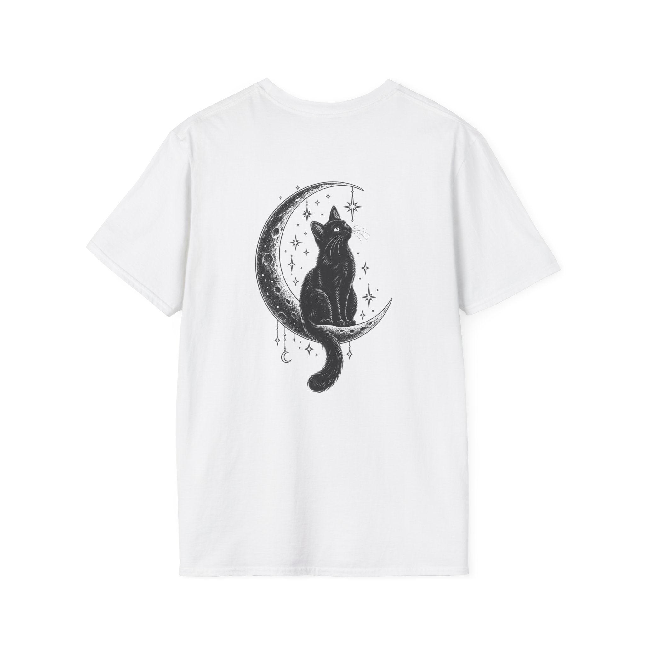 Black Cat Shirt Moon Silhouette Minimalist Funny Cat Lover Graphic Tee Unique Gift Black Cat T shirt