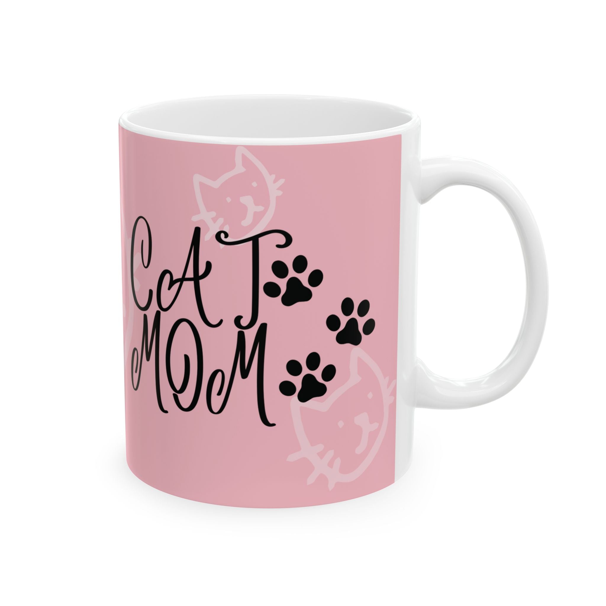 Cat Mom For Lover Funny Coffee Tea Ceramic Mug Office Work Cup Gift Cute Pet Mug