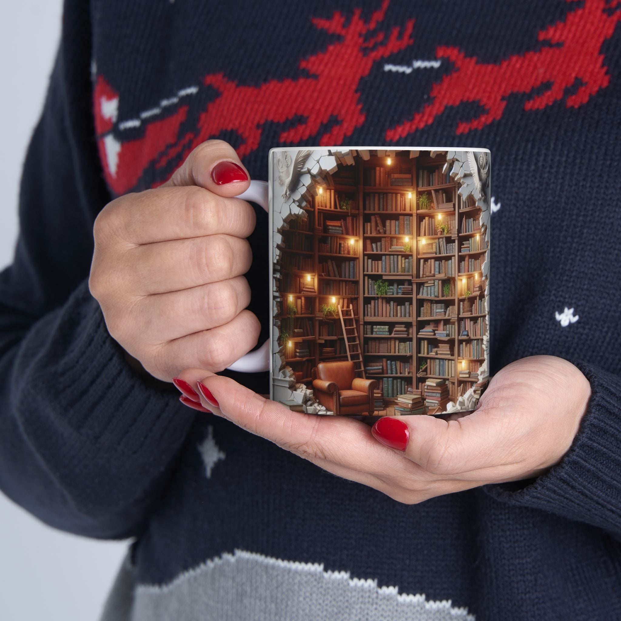 3D Bookshelf Mug-Library Book Shelf Mugs Book Love Ceramic Mug Cup Unique Gift 2026