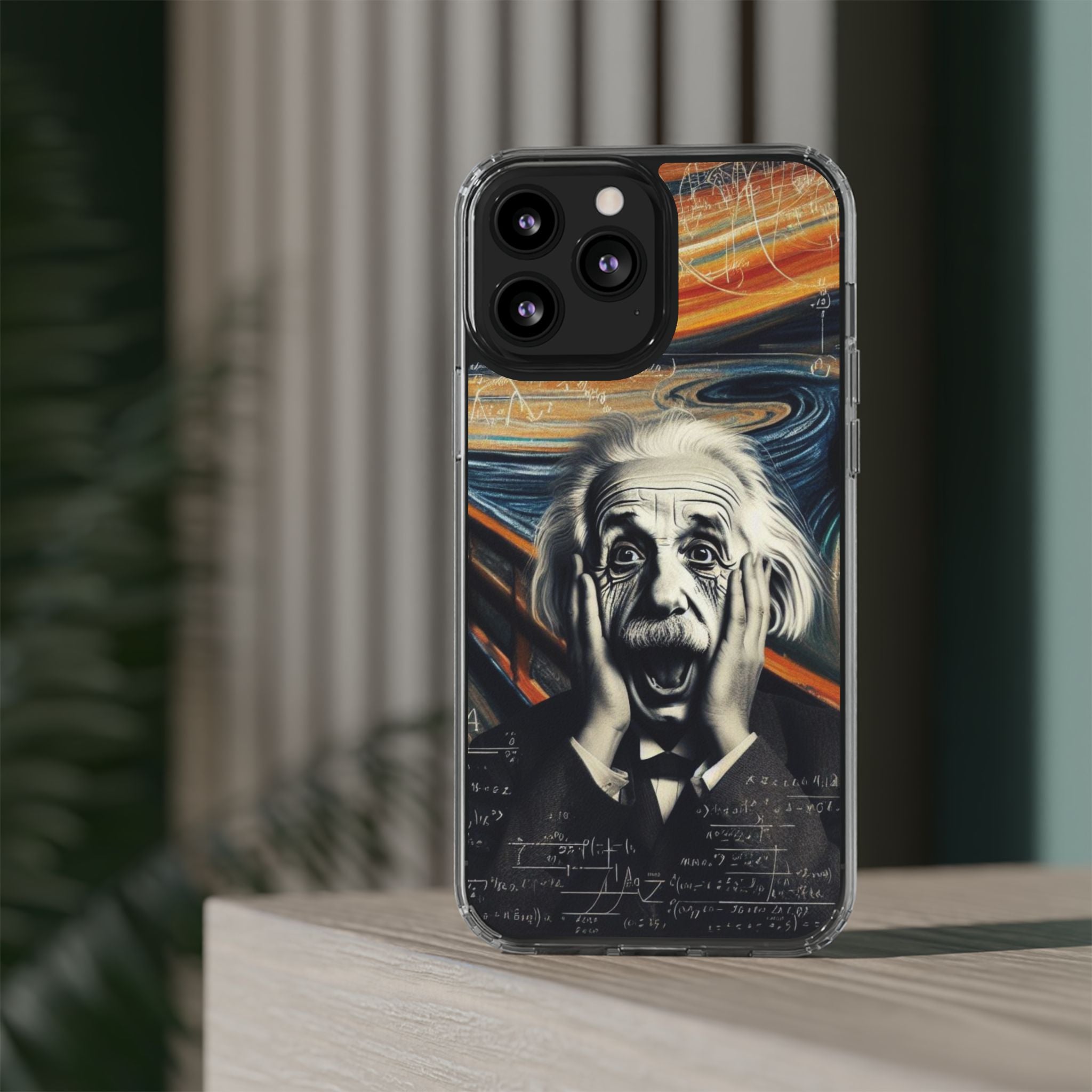 Funny Einstein Clear Phone Cases Edvard Munch Scream Unique iPhone Samsung Cases
