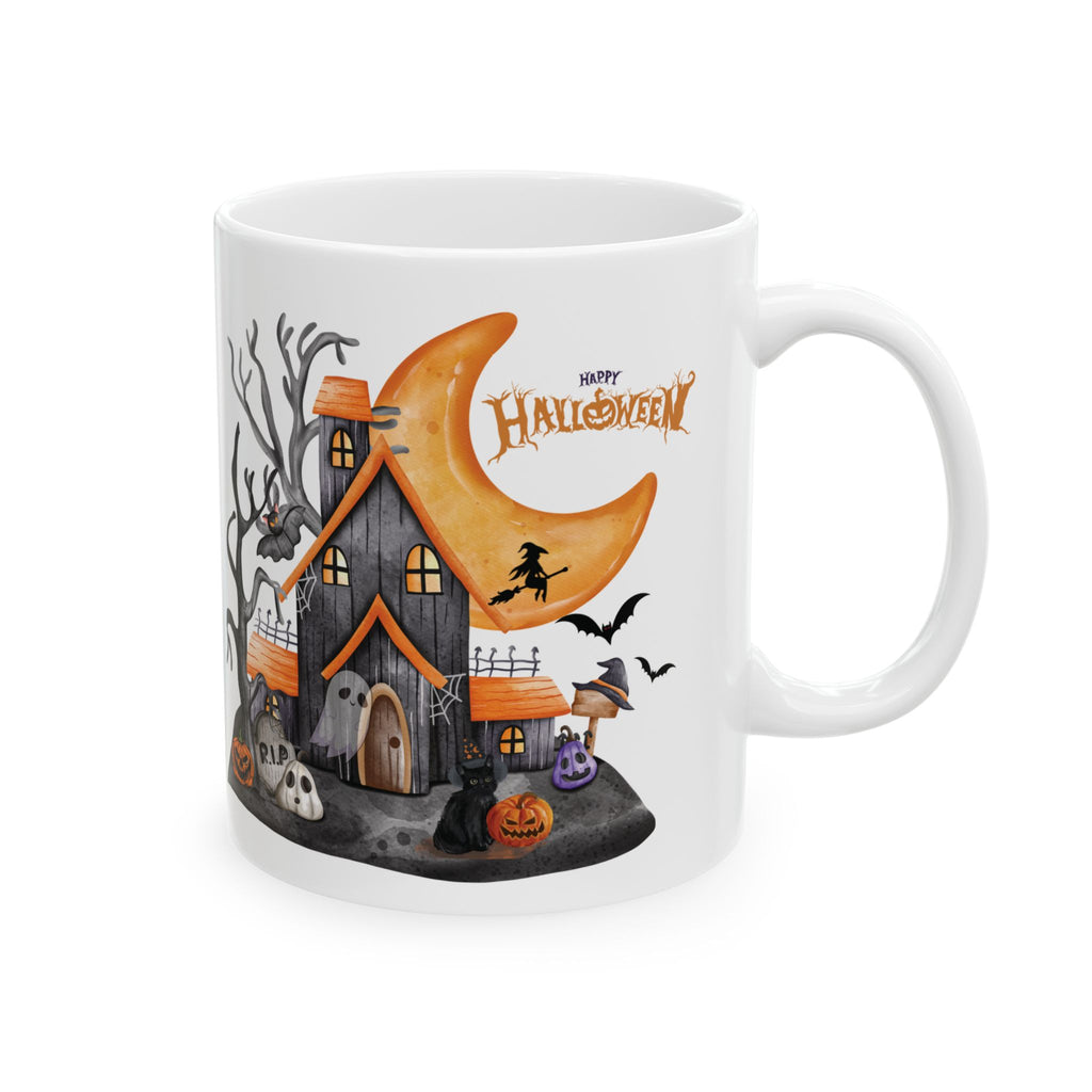 Cute Happy Halloween Funny Coffee Mug Tea Gift For Kids Pumpkin Spooky Boo 11oz