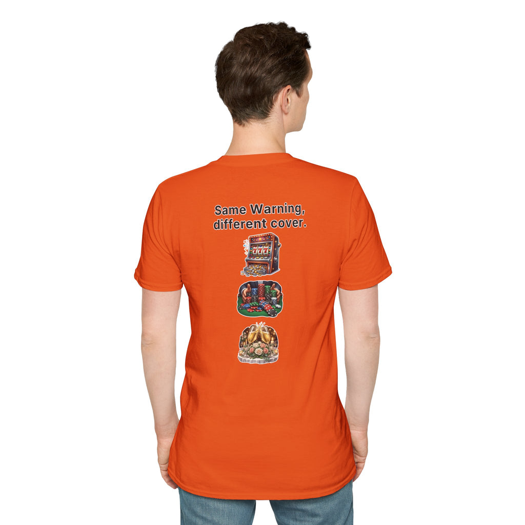 Funny Marriage T-Shirt Same Warning Different Cover Casino Gambling Wedding Humor Shirt Groom Bachelor Party Tee