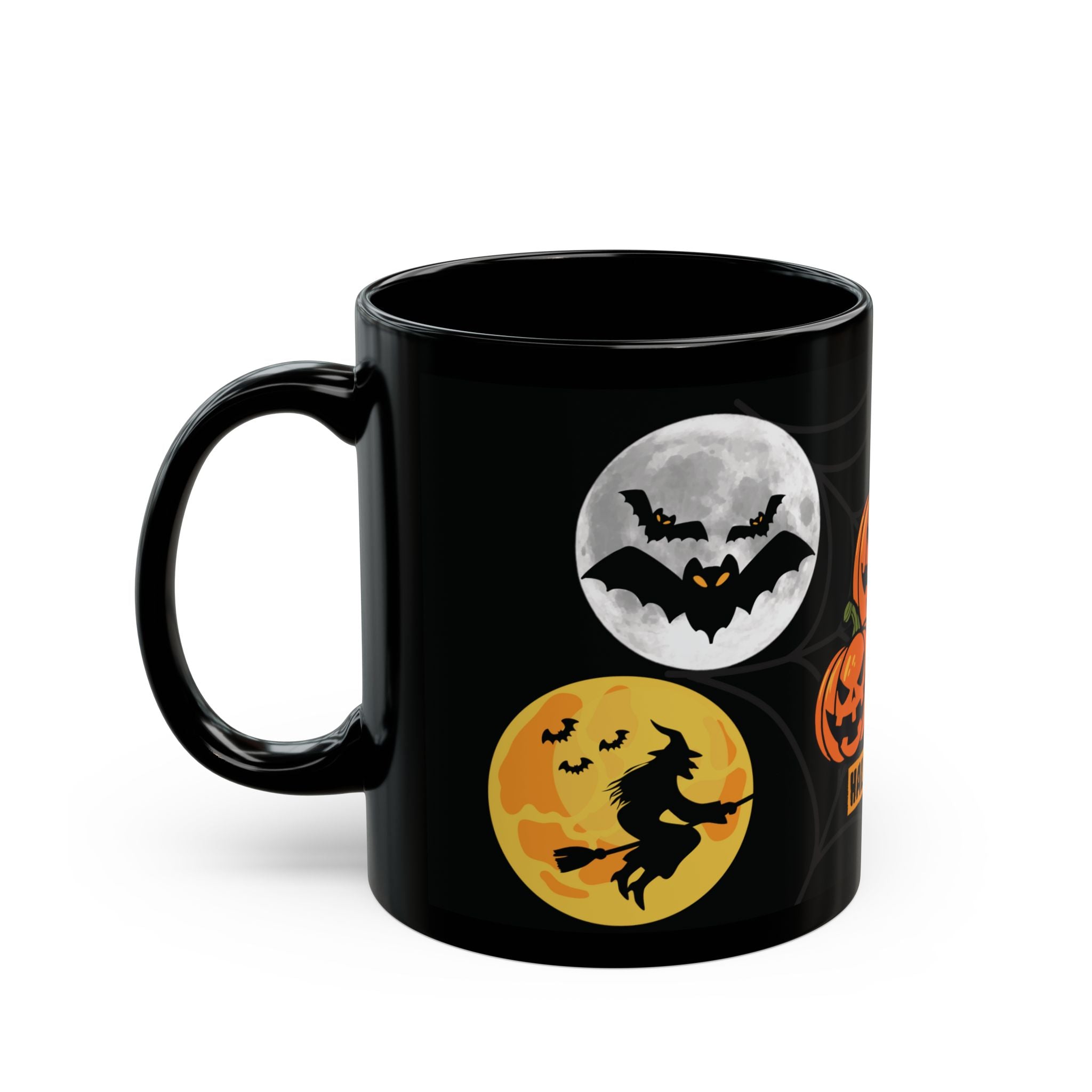 Happy Halloween Angry Pumpkins Spooky Witch Boo Black Coffee Mug Best Gift 11oz