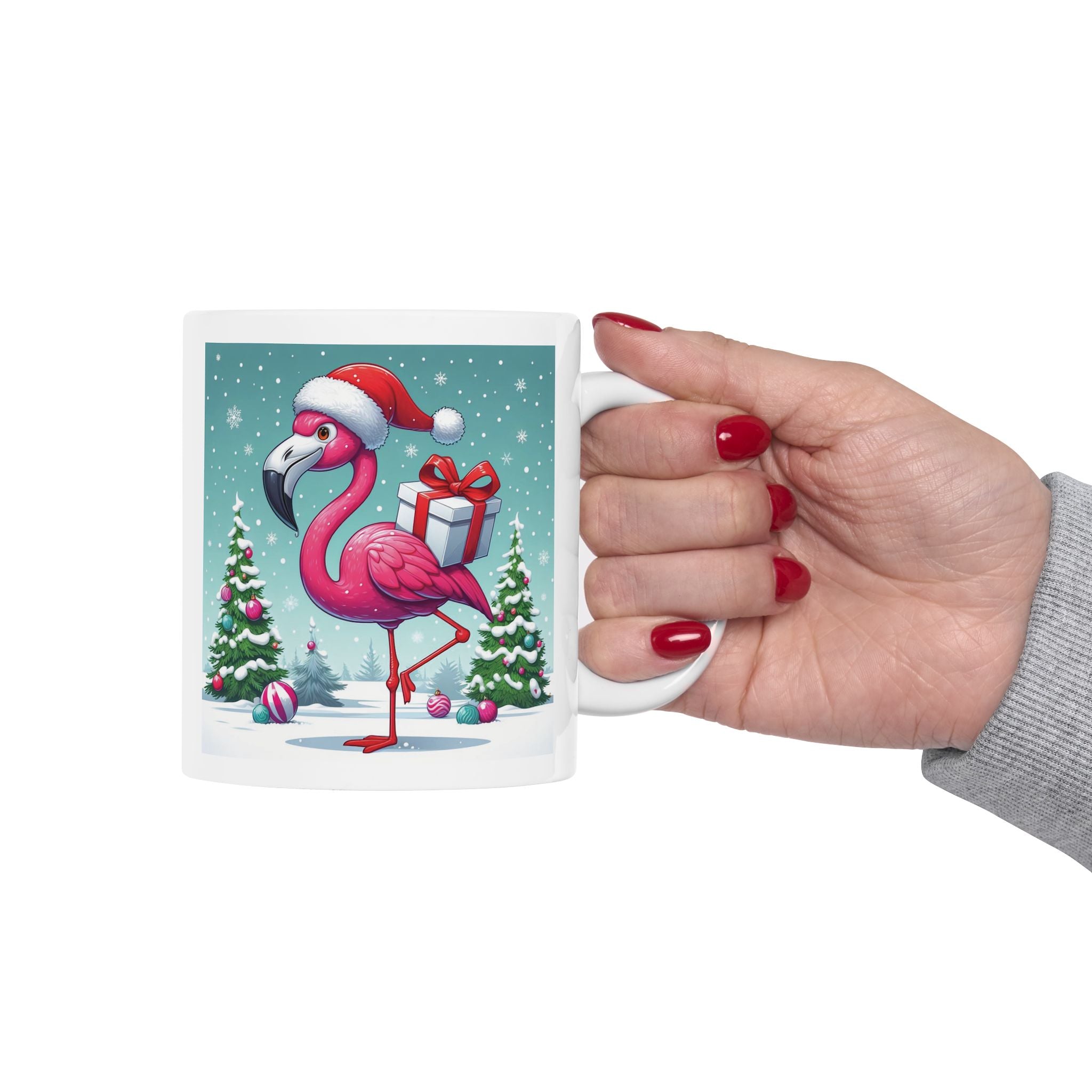 Christmas Mug Pink Flamingo Mug Holiday Unique Coffee Cup Funny Christmas Gift 2026