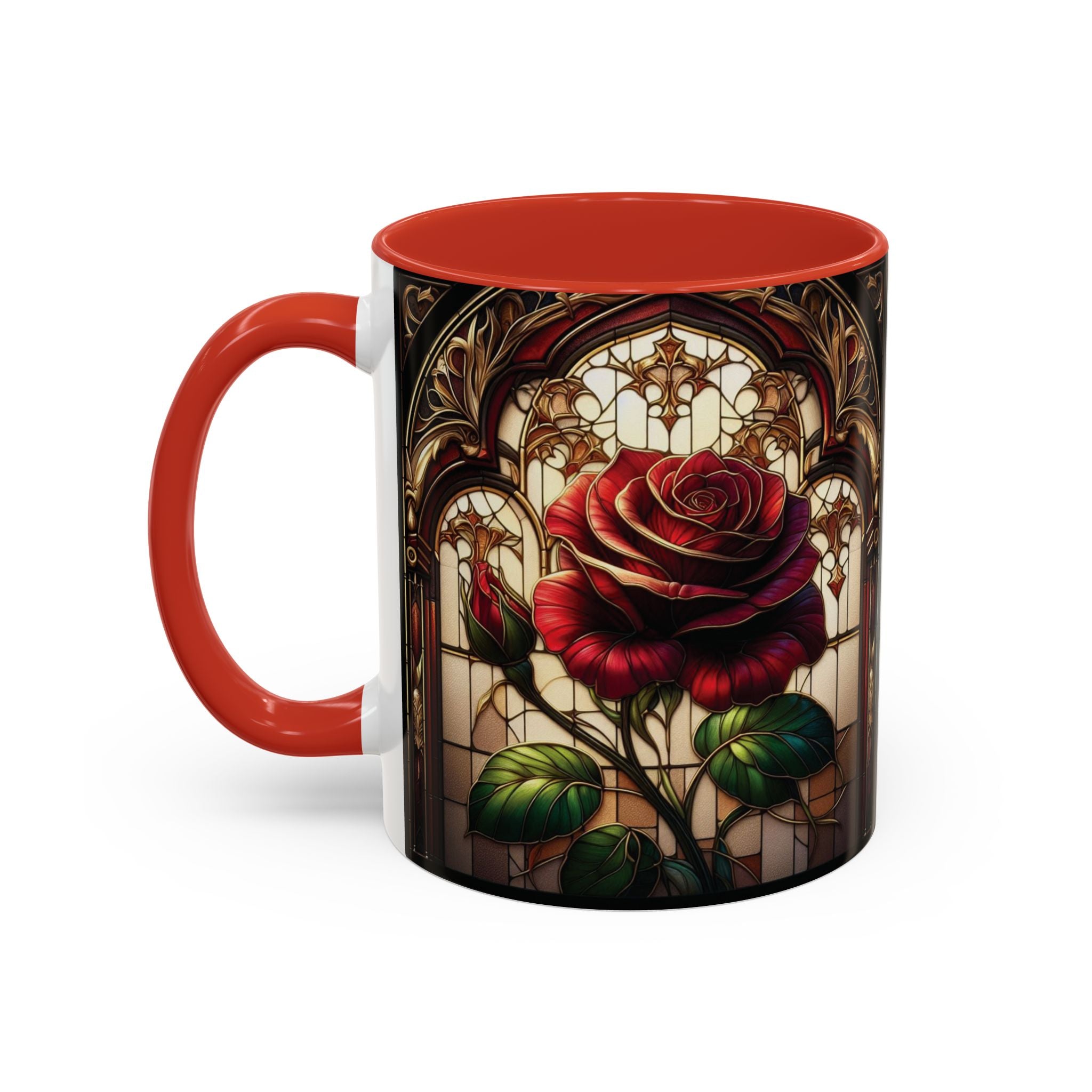 Rose Accent Coffee Mug Red Pink Ceramic Tea Cup Love Unique Valentine's Gift New