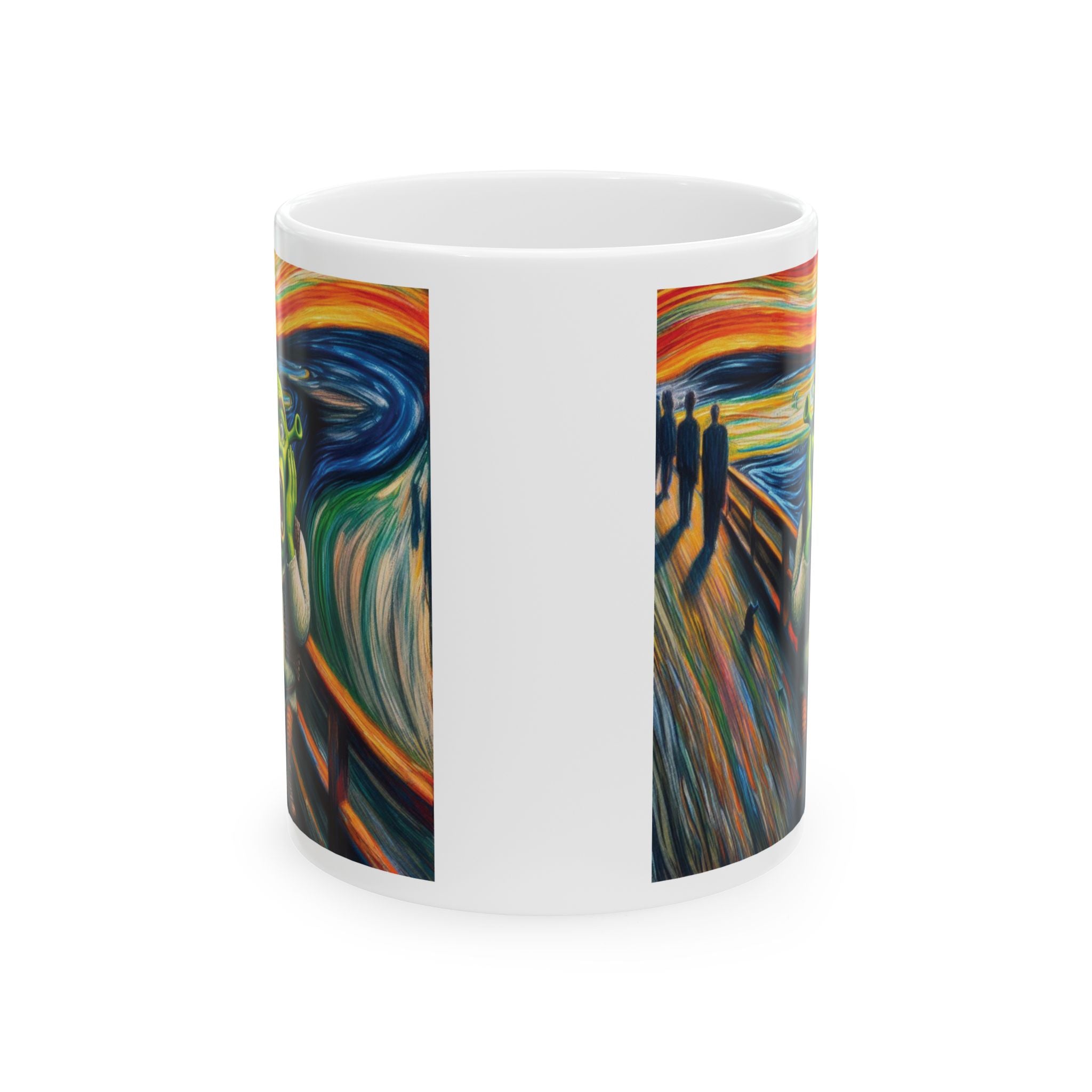 Funny Edvard Munch The Scream Shrek Mug Tea Coffee Cup Unique Gift USA Printed Artwork