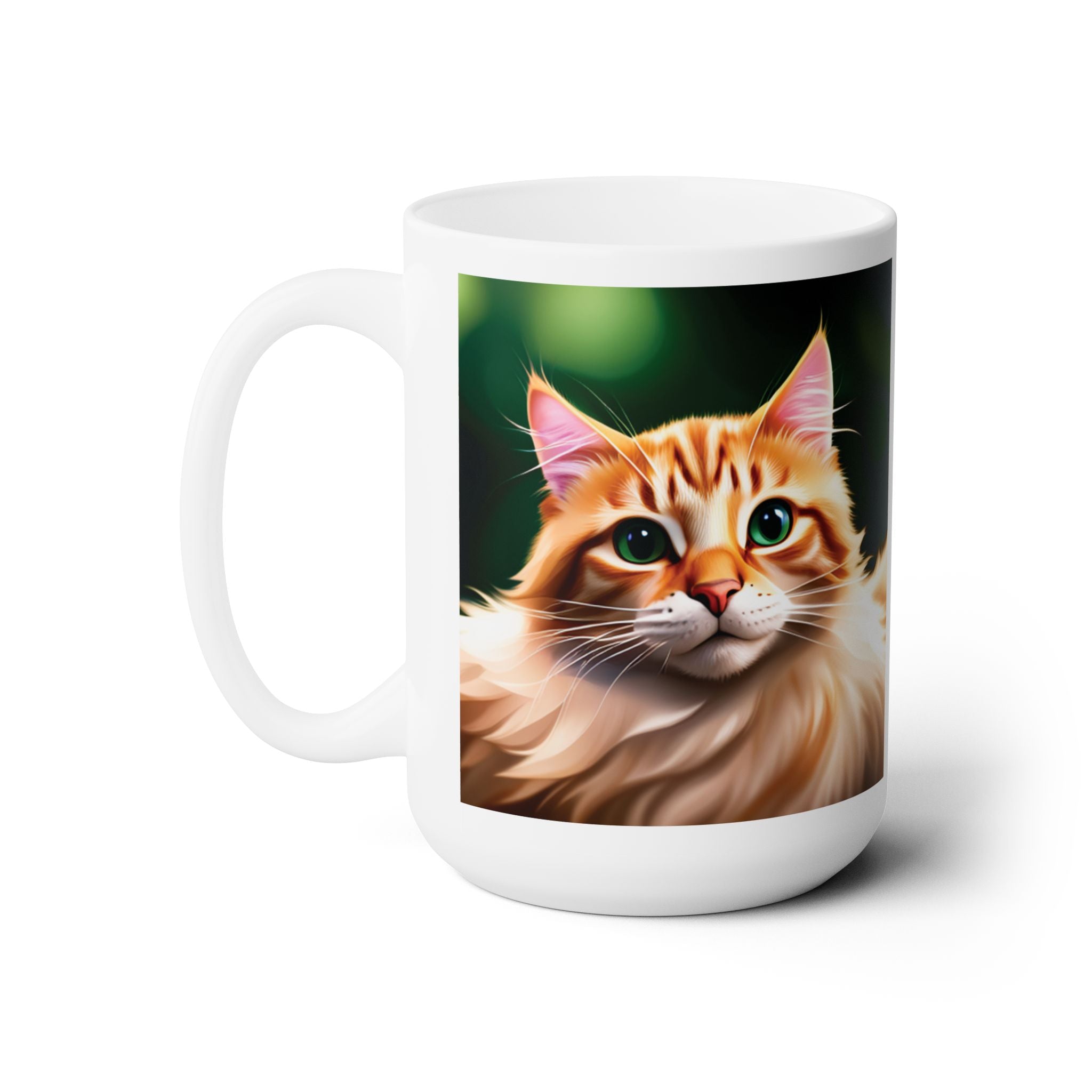 Cute Cat Gift Pet White Coffee Tea Mug Birthday Best Gift Animal Lover AI 15oz