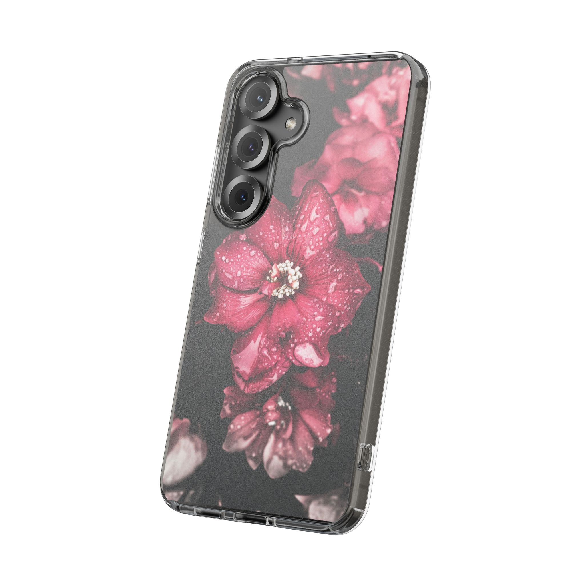 Pink Flowers Clear Cases iPhone Case Samsung Phone Case Unique Gift Cute Phone Cover Unique iPhone 17 Pro Max Phone Case