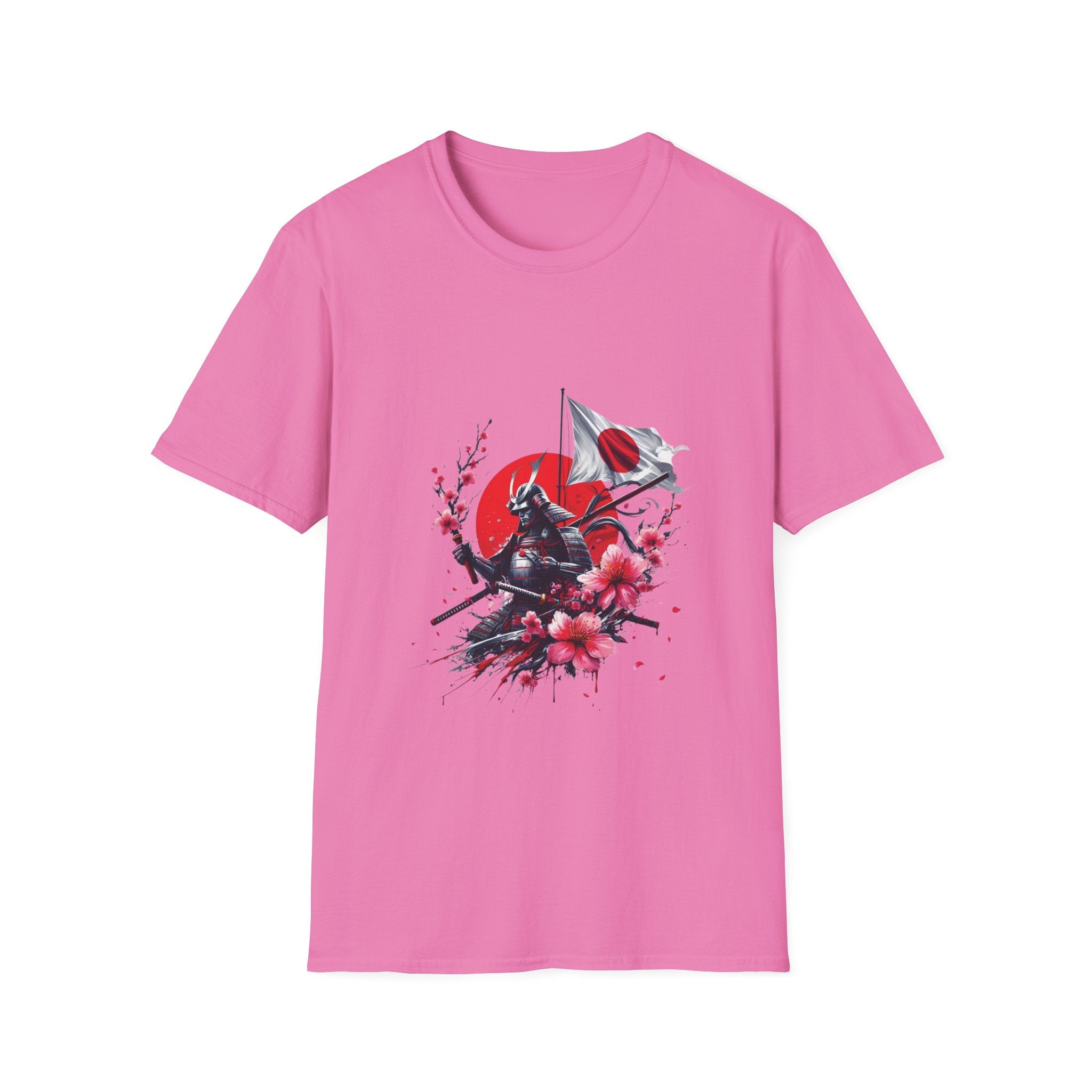 Japan Unisex Softstyle T-Shirt Japanese Art Sakura Samurai Cotton Gift Unique