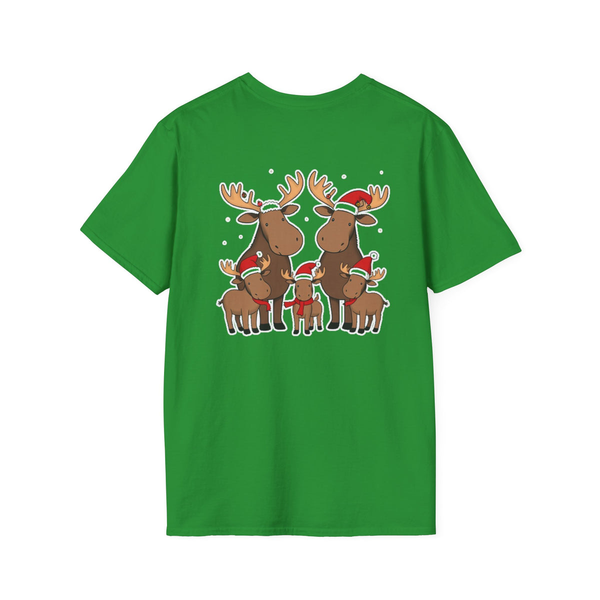 Christmas Moose Family T-Shirt | Cute Cartoon Holiday Design Unique Holiday Gift Shirt