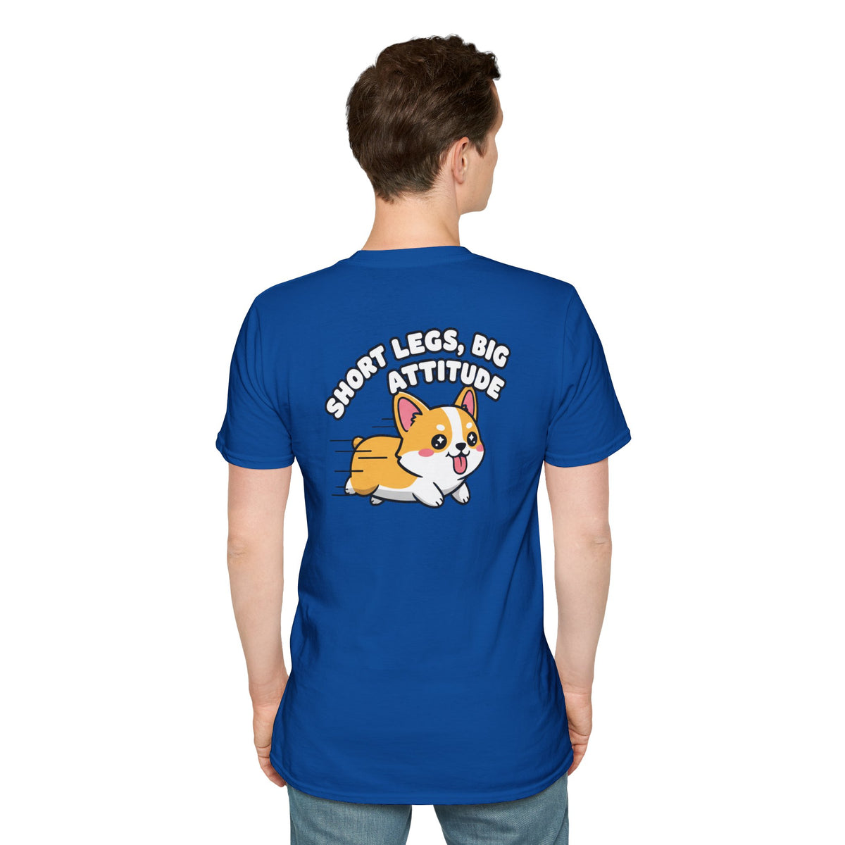 Cute Corgi Shirt Short Legs, Big Attitude Funny Dog Lover Unisex Softstyle Tee Gift