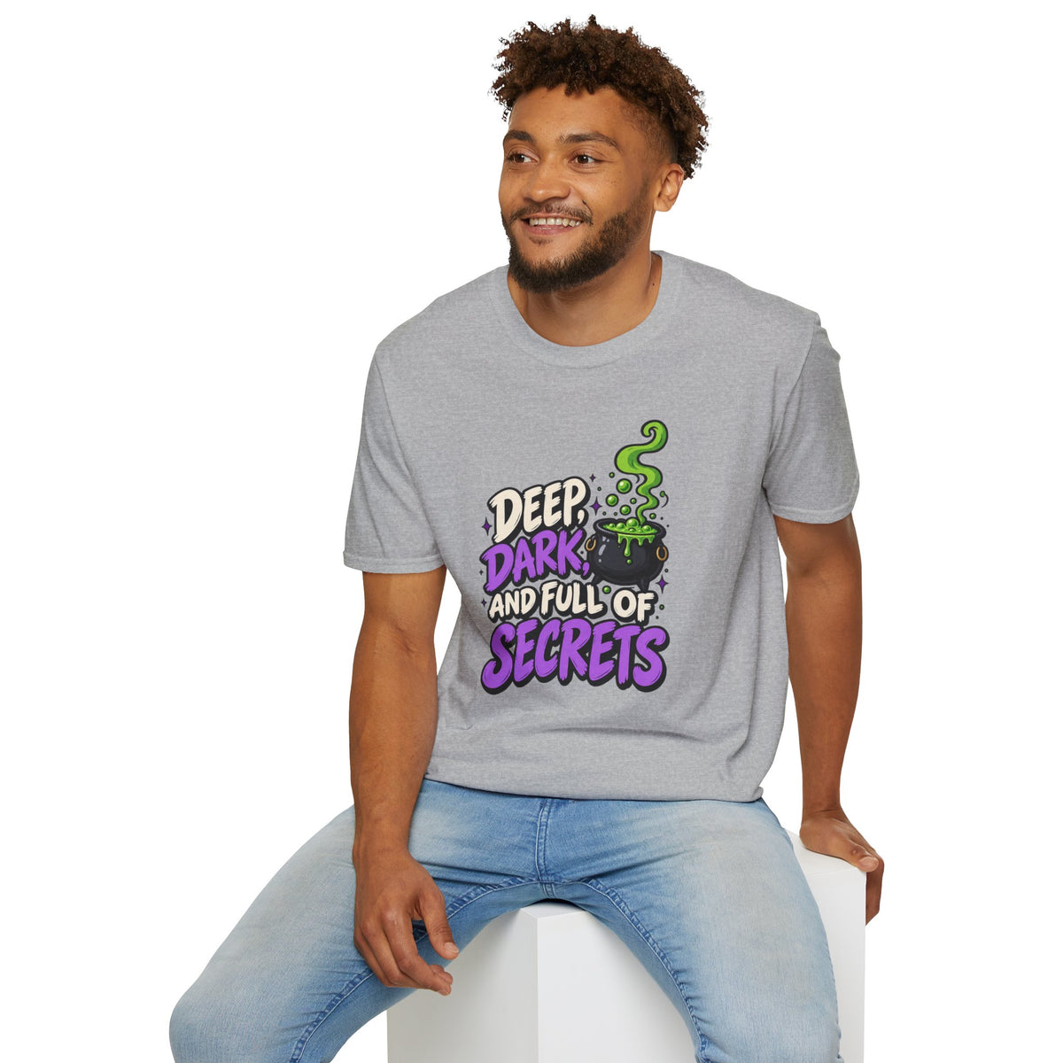Funny Halloween Shirt DEEP DARK AND FULL OF SECRETS Novelty Tee Graphic T-Shirt